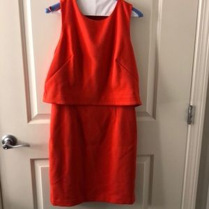 Coral shift dress